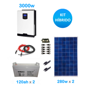 Kit solar hibrido 3000w base