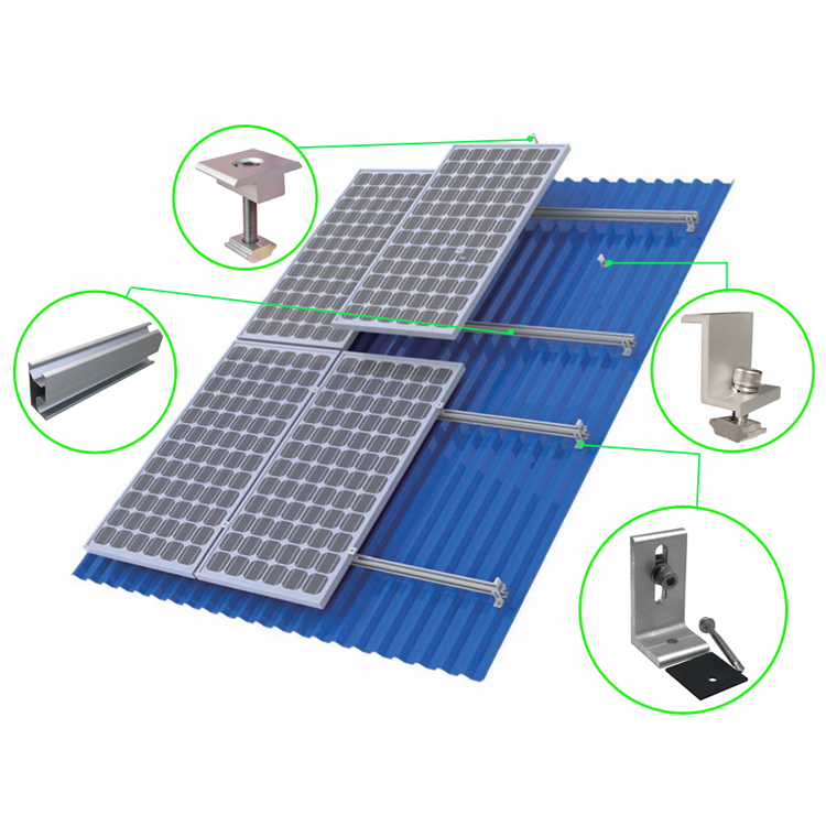 Kit estructura soporte montaje 3 paneles solares 1 fila coplanar