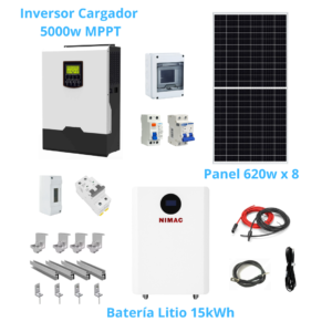 Kit 5000w voltronic Ampliado Litio mppt