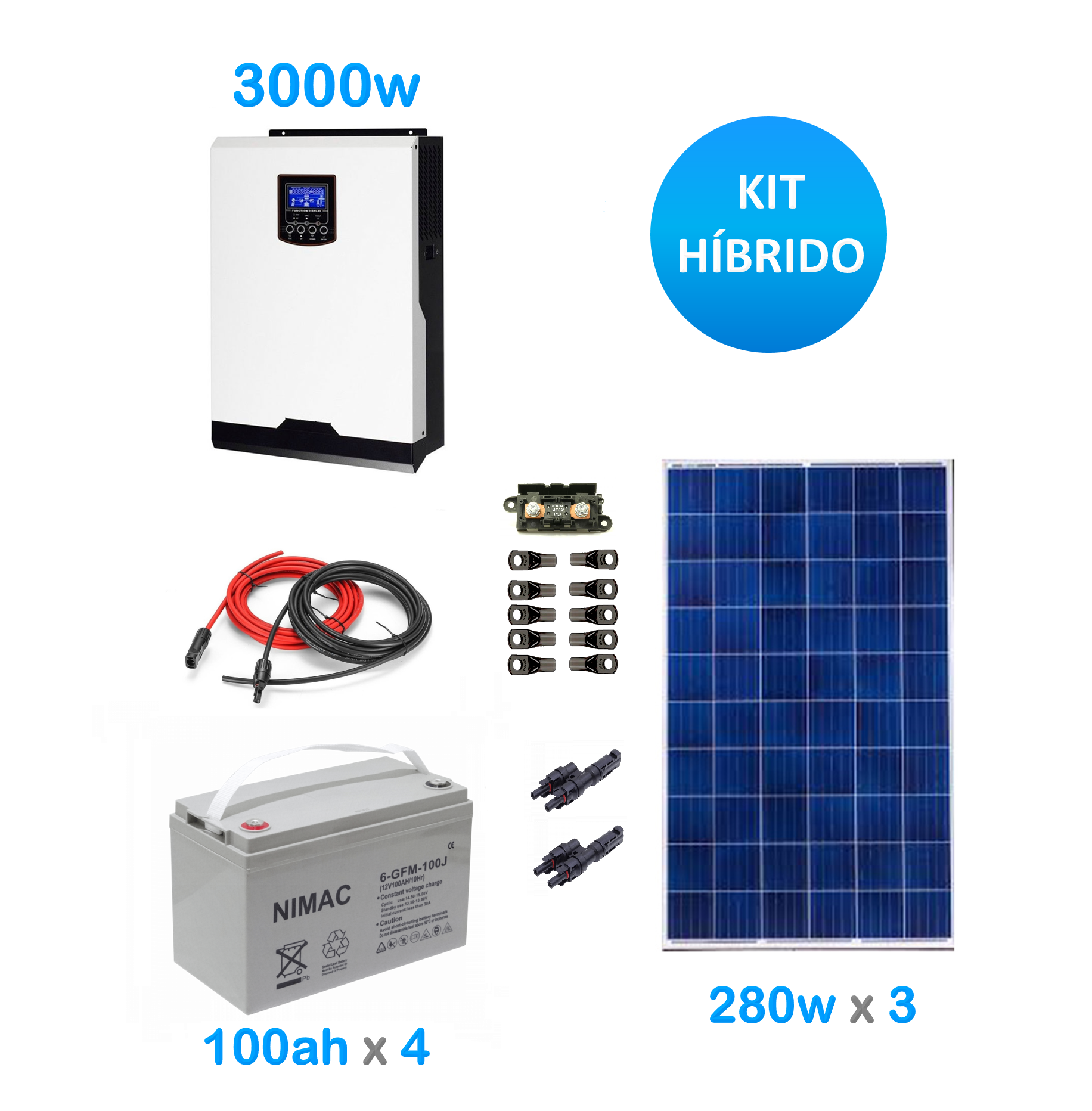 Kit solar hibrido 3000w medio