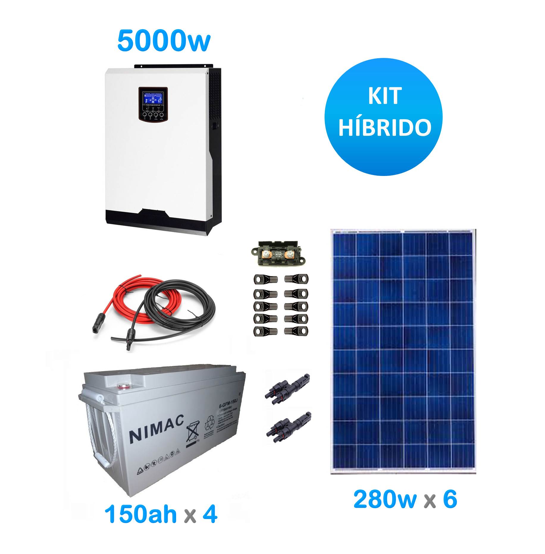 Kit solar hibrido 5000w medio