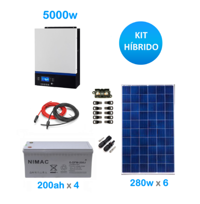 Kit solar hibrido 5000w base alto consumo