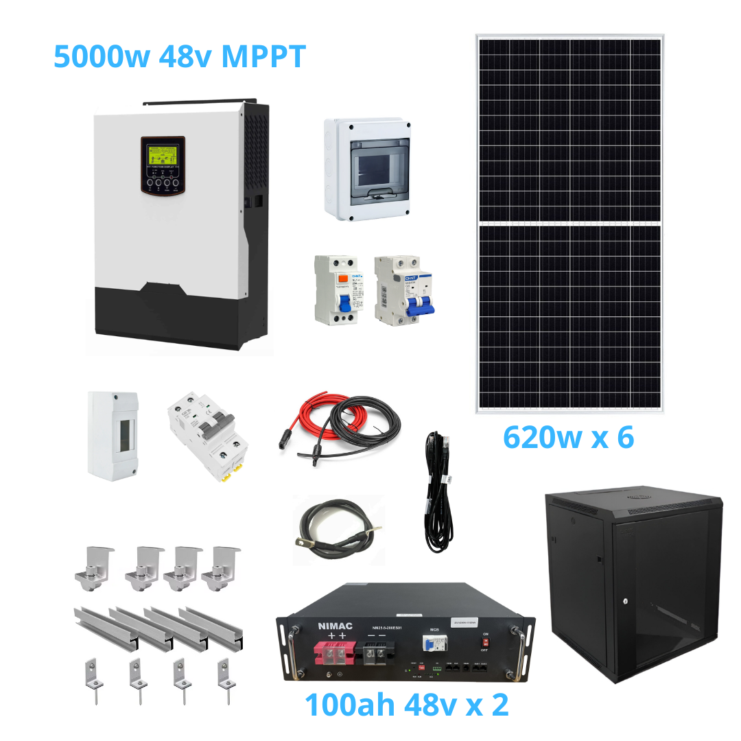 Kit Solar 5000w voltronic Litio mppt medio